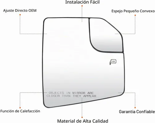 Vista 6 de F150 - Espejo lateral derecho del pasajero de repuesto compatible con Ford f-150 2015 2016 2017 2018 2019 2020 Espejo retrovisor calefactado