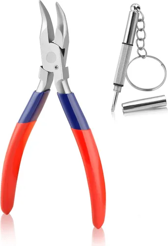 Vista 13 de Kit de reparación de lentes con destornillador y caja de almacenamiento, juego de alicates ópticos para lentes de ojos, alicates de ajuste de gafas