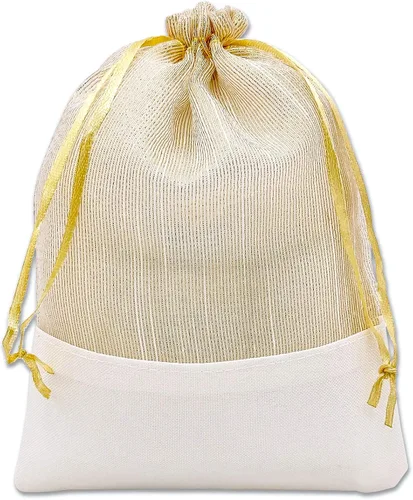 Vista 6 de TheDisplayGuys For Your Modern Living Paquete de 24 bolsas de regalo de lino y organza negra con cordones (XS 3 x 4), recuerdos de fiesta, muestras