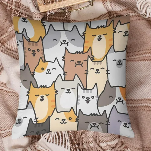 Vista 6 de Fundas de almohada de poliéster, fundas de almohada cuadradas decorativas de moda para sofá, cama, sofá de sala de estar, granja, 18 x 18 pulgadas