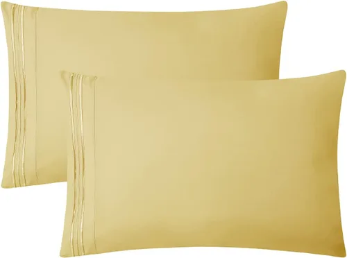 Vista 34 de Clara Clark Fundas de almohada de tamaño estándar – Funda de almohada ultra suave, fundas de almohada de microfibra ligera tamaño Queen – Juego de 2