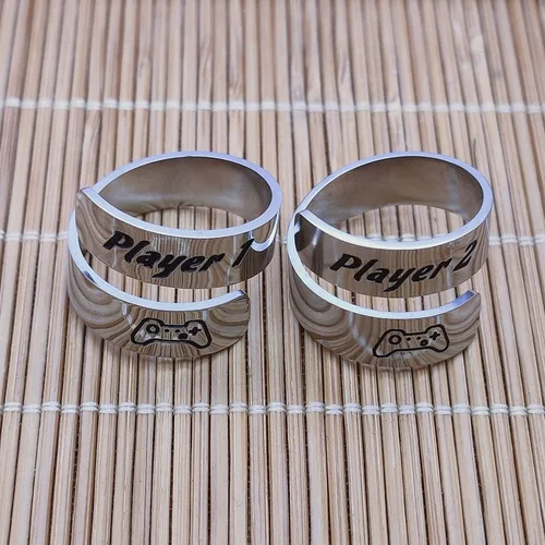 Vista 3 de HOFOYA Anillos inspiradores ajustables de acero inoxidable, anillos de grabado, joyería motivacional, graduación, San Valentín, regalos