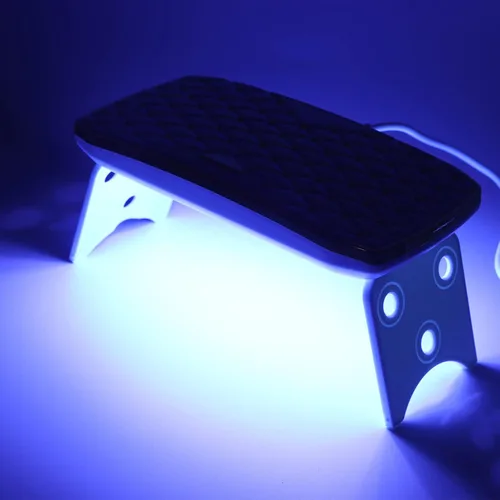 Vista 5 de Mini secador de uñas, lámpara LED de uñas de 36 W, plegable, portátil, 12 chips de luz de alta eficiencia, material ABS, blanco