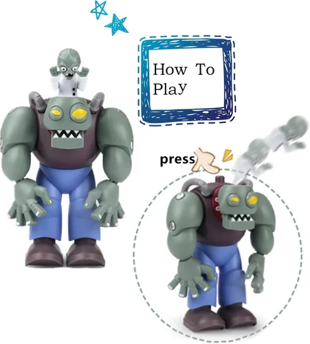 Vista 4 de JHESAO Plants and Zombies Toys Figuras de acción Dr. Zombies PVZ Juego de juguetes serie 1 2 Grandes regalos para niños y fanáticos, cumpleaños