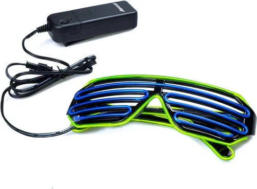 Vista 4 de Lentes de sol LED con luz intermitente, para fiestas de los años 80, EDM RB03
