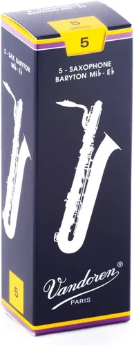 Vista 7 de Vandoren SR242 para saxofón barítono y SR222 para saxofón tenor, cañas tradicionales, fuerza 2; caja de 5