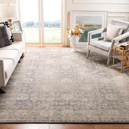 Vista 30 de Safavieh Sofia Collection SOF330B, tapete clásico color gris claro y beige, Polipropileno