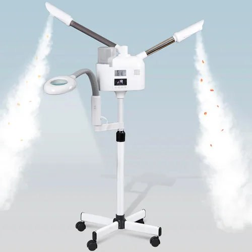 Vista 11 de 2 en 1 vapor facial 5X lámpara de aumento - Máquina de spa de ozono caliente, salón de cara de niebla equipo de cuidado de la piel de belleza