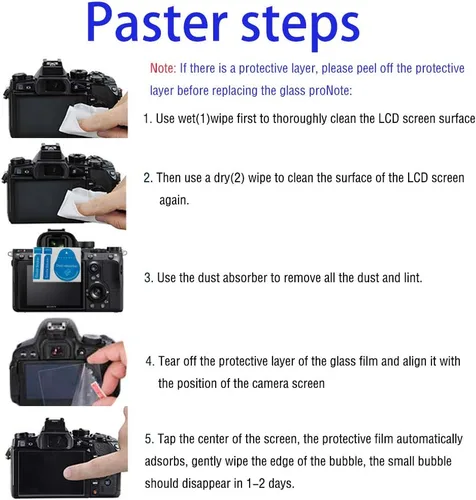 Vista 6 de TOP+Protector de pantalla para cámara Nikon D7500 (para accesorios), [2+2 piezas] Cubierta protectora de cristal de alta definición 9H de dureza