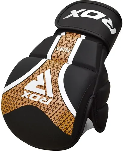 Vista 5 de RDX Guantes MMA Sparring Grappling, Maya Hide Leather Wrist Support, Cage Fighting Combat Sports Boxing Glove Training, Muay Thai, saco de boxeo