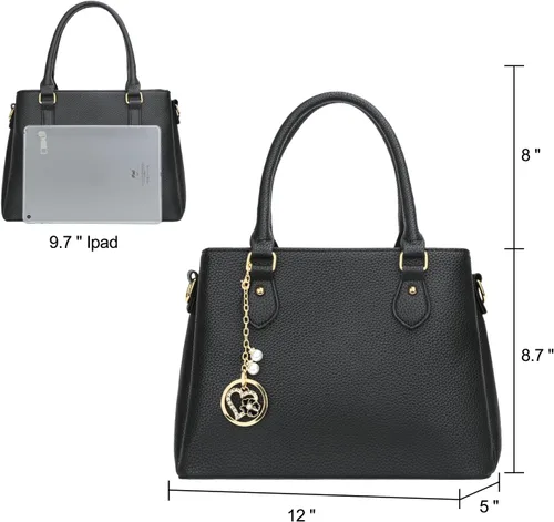 Vista 5 de Bolsa de hombro, bolsa con cremallera, bolsa de mano, bolsa cruzada de piel, con bolsillos, para mujer