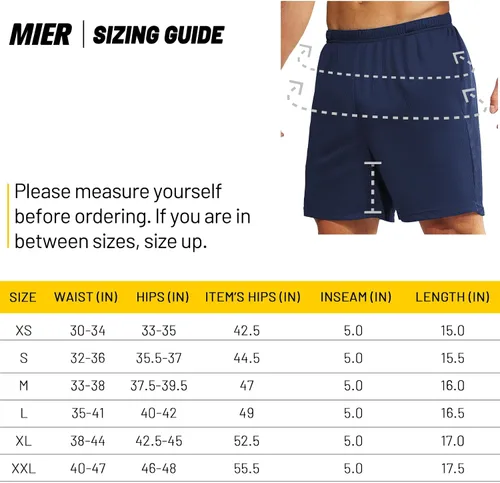Vista 7 de MIER Pantalones cortos de correr para hombre, 5 pulgadas, para gimnasio, atlético, de secado rápido, pantalones cortos de entrenamiento deportivo