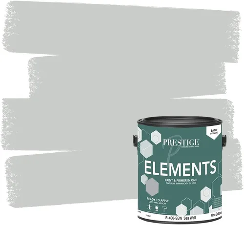 Vista 15 de PRESTIGE Paints Elements - Pintura interior e imprimación en uno, cáscara de huevo, 1 galón, gris cabo