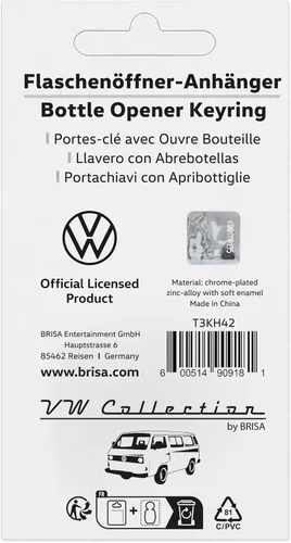 Vista 5 de BRISA VW Collection - Llavero Volkswagen con abrebotellas en diseño de autobús T3, T4, T5 Autobús T3/Azul