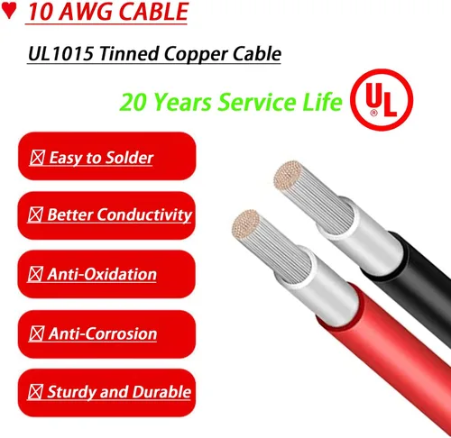Vista 6 de Kits de paneles solares Cable de carga compatible con adaptador Anderson y conectores solares para centrales eléctricas portátiles, generadores