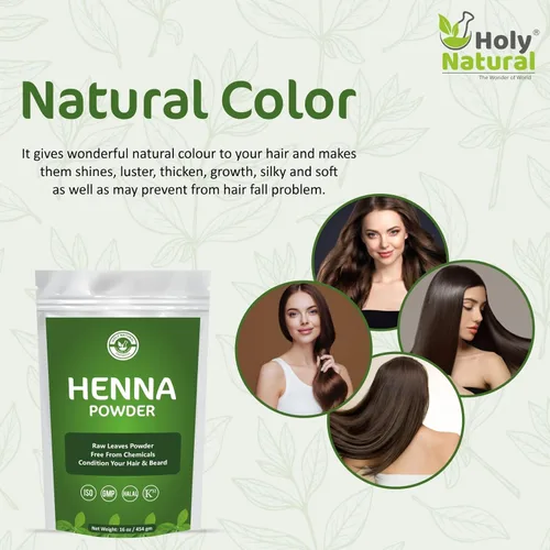 Vista 6 de Polvo de henna para tinte para cabello y barba - Certificado USDA y 100% natural, sin químicos, sin OMG