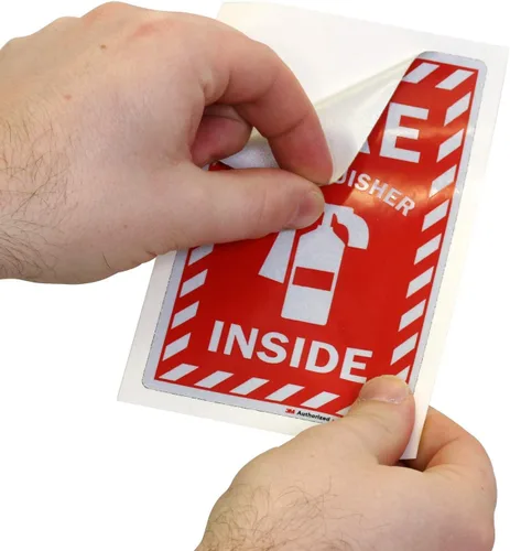 Vista 4 de SmartSign Etiqueta interior para extintor de incendios 4 x 6 pulgadas reflectante de grado de ingeniero, paquete de 3