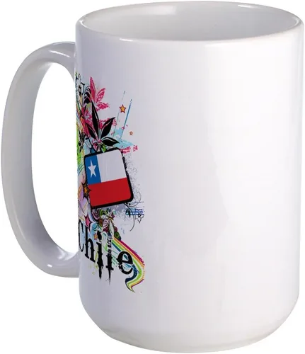 Vista 14 de CafePress Taza de café de cerámica extra grande de 15 oz (15.0 fl oz) con bandera de Chile