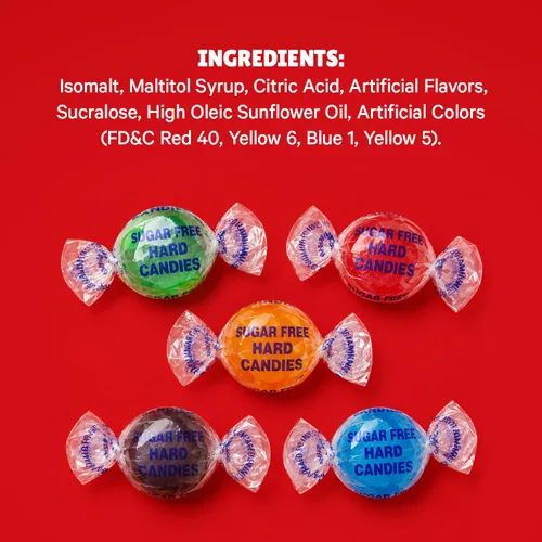 Vista 3 de Caramelos duros sin azúcar envueltos individualmente, 1 libra de sabores