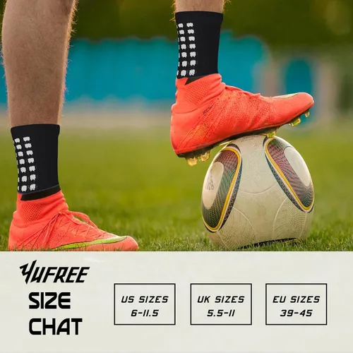 Vista 5 de Yufree Grip - Calcetines de fútbol antideslizantes antideslizantes para hombre, para fútbol, baloncesto, deportes, 4 pares