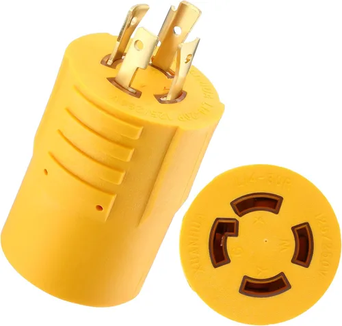 Vista 19 de Kanayu NEMA TT-30P a L14-30R Adaptador de interruptor de transferencia de Amarillo