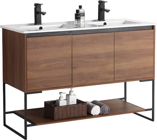 Vista 19 de Mueble de baño URBANIA VANITY con 2 puertas, estante y lavabo