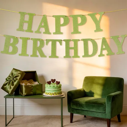 Vista 3 de Cartel de feliz cumpleaños para decoraciones de fiesta de cumpleaños (aguamarina)