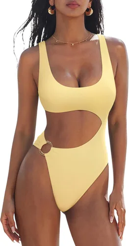 Vista 20 de SUUKSESS Traje de baño sexy de una pieza con control de abdomen para mujer
