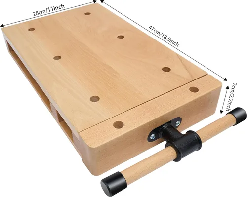 Vista 8 de Tornillo portátil para carpintería para banco de trabajo, tornillo de madera para banco de trabajo, mesa de trabajo de madera dura con 2 clips