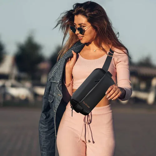 Vista 5 de Bolso bandolera compacto EDC cruzado de bolsillo personal, mochila de hombro minimalista, ligera, casual, cangurera para táctica, viajes, trabajo