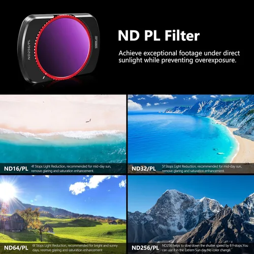 Vista 7 de STARTRC Juego de filtros NDPL para DJI Osmo Pocket 4/3 Creator Combo Accesorios – Paquete de 4 ND/PL16, ND/PL 32, ND/PL 64, ND/PL256 (magnético)