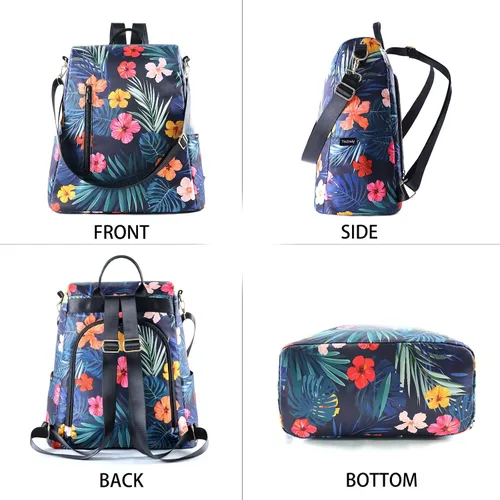Vista 3 de Mochila para mujer, impermeable, de nailon, antirrobo, diseño de moda, grande, 15 pulgadas, convertible