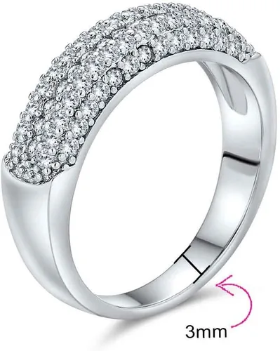 Vista 5 de Anillo de boda personalizado con circonita cúbica AAA para mujer, chapado en oro rosa, plata de ley 925 personalizable