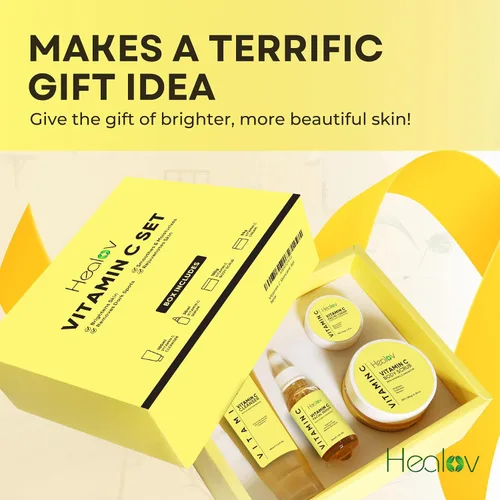 Vista 5 de Set de cuidado de la piel con vitamina C – Limpiador facial hidratante, exfoliante corporal, crema facial y suero antienvejecimiento – Vit C reduce