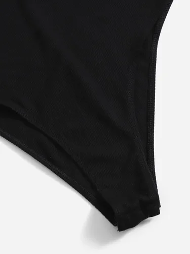 Vista 4 de SOLY HUX Body tipo leotardo ajustado para mujer Negro