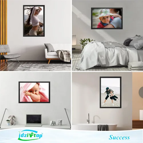 Vista 2 de Marco de 20x30 pulgadas negro, marco de póster de 30x20 pulgadas, colgante horizontal vertical, marco grande de 20 por 30 para pared de galería