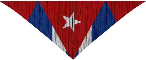 Vista 9 de Textura de madera bandera cubana perro bandana bufanda triángulo baberos accesorios mascotas gato pañuelo