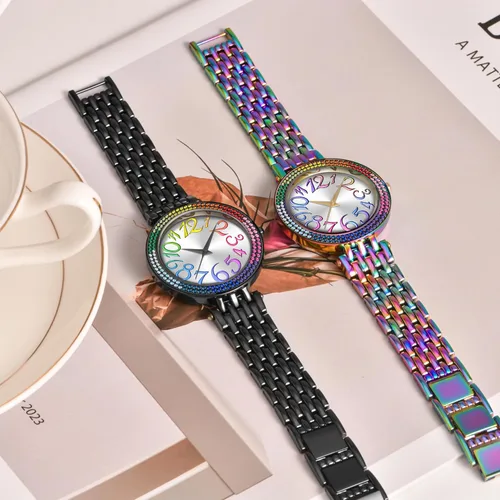 Vista 5 de Bisley Reloj de pulsera de metal para mujer, fácil de leer, resistente al agua