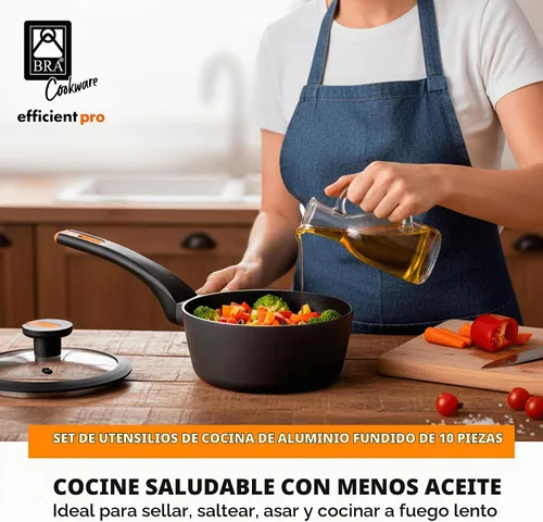 Vista 3 de BRA COOKWARE Efficient Pro Juego de utensilios de cocina de 10 piezas
