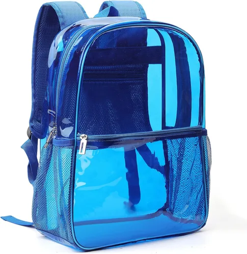 Vista 8 de Mochila Transparente de TPU Resistente para Deportes, Trabajo, Viajes de Seguridad.., Negro, Moda