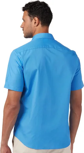 Vista 3 de Van Heusen Camisa de vestir de manga corta para hombre, ajuste regular, popelina sólida, Popelín Sólido