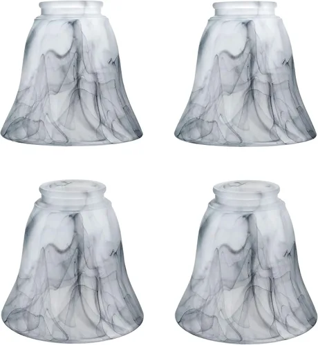 Vista 24 de Aspen Creative 23178-65-4 Pantalla de vidrio de repuesto para ventilador de techo con forma de campana de alabastro transicional, ajuste de 2-1/8