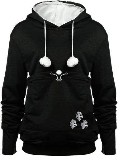 Vista 10 de Sudadera de manga larga con capucha para cachorros y gatos, perros y canguro, Gris