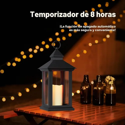 Vista 3 de JOIONE Black Decorative Candle Lanterns, 2 Packs 14" Waterproof Porch Decor Transparente 2