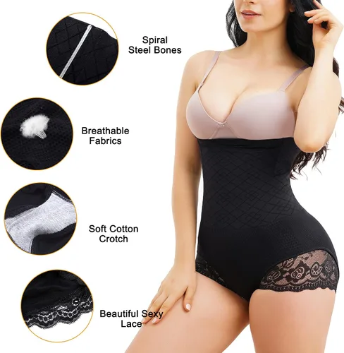 Vista 4 de Nebility Faja moldeadora de glúteos para mujer, cintura alta, sin costuras, con control de abdomen