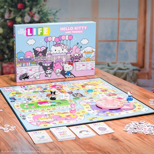 Vista 6 de The Game of Life: Hello Kitty and Friends - Juego de mesa, colecciona manzanas y compra lazos en el camino a la fiesta definitiva, juega como Hello