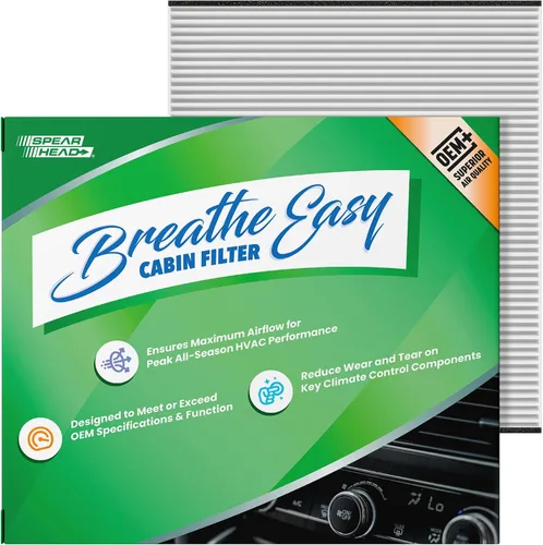 Vista 50 de Spearhead OEM+ Filtro de aire de cabina Particulate Breathe Easy Compatible con 2015-17 Chrysler 200, 2014-18 Cherokee como OEM Proporciona