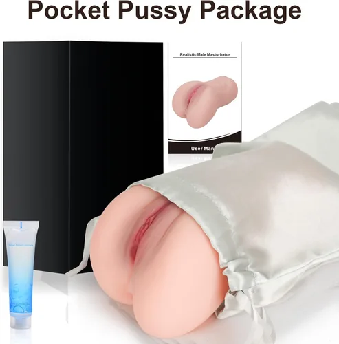 Vista 5 de Masturbador masculino, juguete sexual masculino de bolsillo, juguetes sexuales para hombres, muñeca sexual con vagina texturizada realista y ano