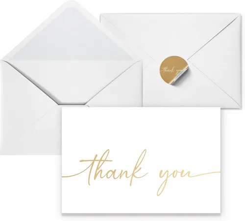 Vista 9 de Tarjetas de agradecimiento Beyond Grateful - Paquete a granel de 20 con sobres Kraft y pegatinas, 4 x 6 pulgadas de aspecto profesional, adecuadas