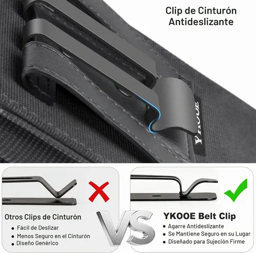 Vista 3 de ykooe Funda para teléfono celular con clip para cinturón, cierre magnético